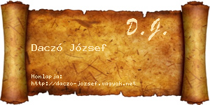 Daczó József névjegykártya
