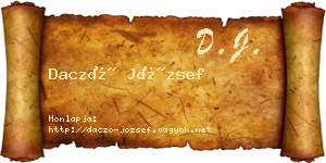 Daczó József névjegykártya